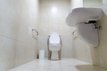public bathroom in an airport