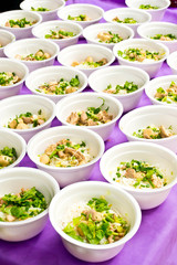 Noodles in a foam box