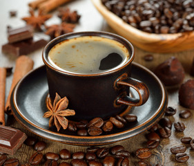 Coffee, chocolate and spices