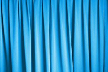 curtain cinema stage background, blue dramatic tone
