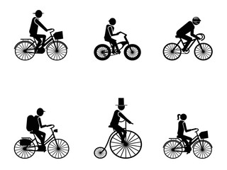 bike riders Silhouettes
