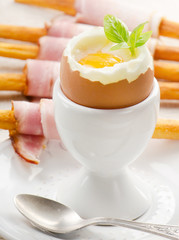 Boiled egg in eggcup