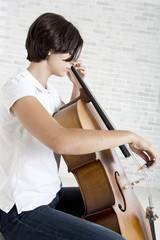Profile of cello player © mikhaluk