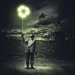 Stalker in gas mask