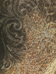 Old rusted metal detail with ornament