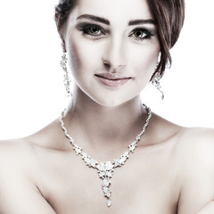 A portrait girl is in fashion style. Wedding decoration