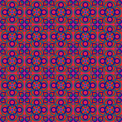 Fototapeta premium Red Ethnic Folk Pattern
