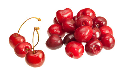 Cherries isolated on white background