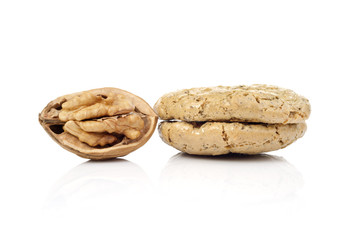 walnut cookies isolated on white background