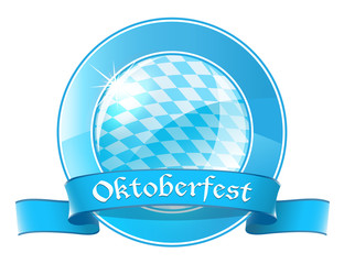 Oktoberfest round banner with ribbon