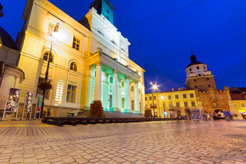 City hall of the old town in Lublin at night, Poland © Patryk Kosmider