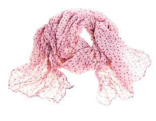thin summer scarf isolated on white background