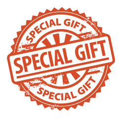 Stamp with the text Special Gift written inside, vector