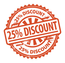 Stamp with the text Discount written inside the stamp, vector