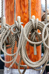 Detail of rigging on a sailboat