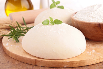 balls of fresh homemade pizza dough