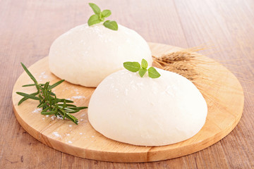 balls of fresh homemade pizza dough
