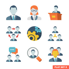 Business people Flat icons for Web and Mobile App