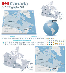 Canada maps with markers