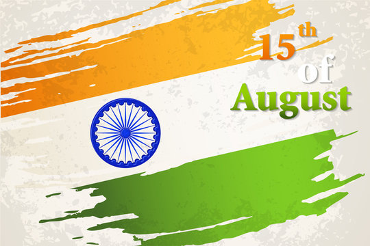 illustration of grungy Indian Flag for Indian Independence Day