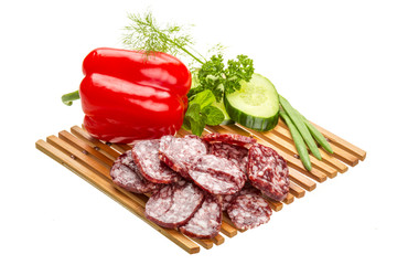 Fresh ripe salami