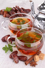 mint tea and dates