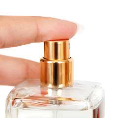 Hand with perfume bottle