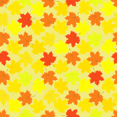 Naklejka na ściany i meble Maple leaves seamless pattern