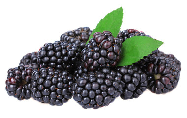 Sweet blackberries isolate on white