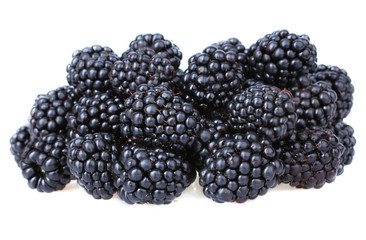 Sweet blackberries isolate on white