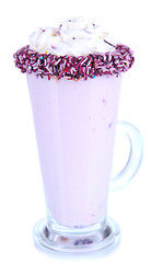 Delicious milk shake isolated on white