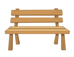 Wooden bench isolated illustration