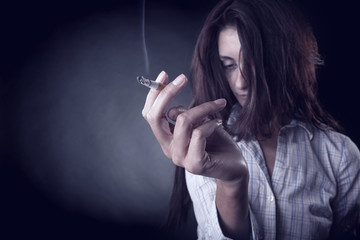 Smoking cigarette