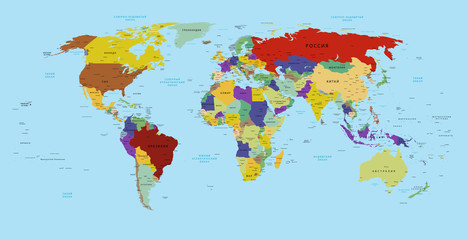 Obraz premium world map in russian