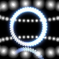 3d graphic of a magic circle symbol  with shining effect lights