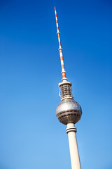 The Berlin TV tower against blue sky © ptnphotof