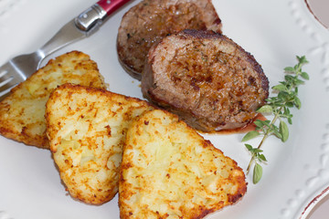 pavé et röstis