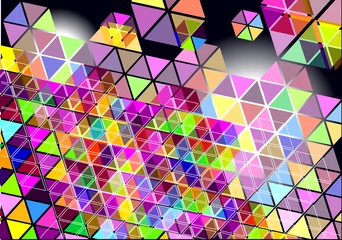 Crédence de cuisine en verre imprimé Zigzag fond de vecteur abstrait avec des formes colorées