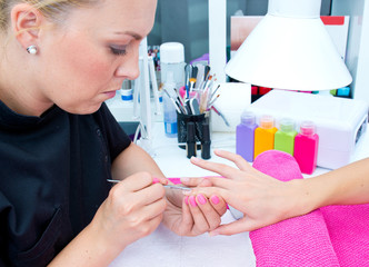 woman hand on manicure