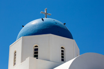 18th century church and its distinctive blue domed tower