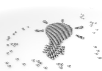 3d render of a arranged Dollar label made of tiny spheres