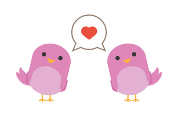 Birds in love with hearth