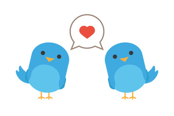 Birds in love with hearth