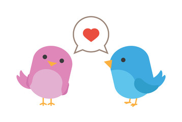 Birds in love with hearth