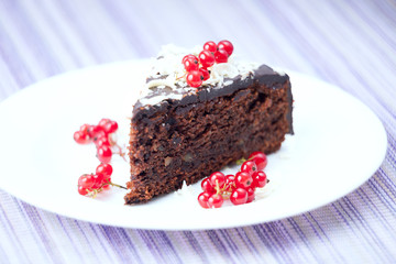 Chocolate cake slice