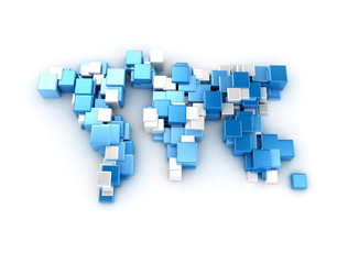 abstract 3d world map illustration