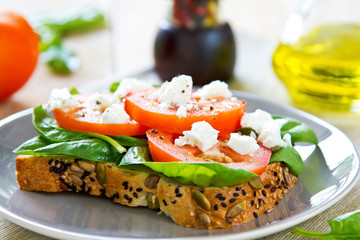 Feta and Spinach sandwich