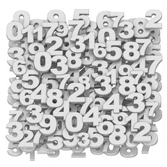 digits on white background