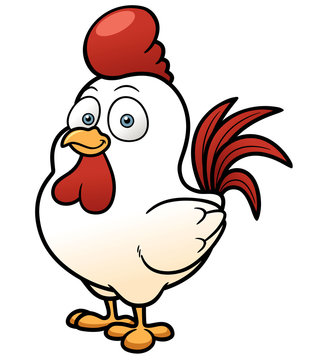 Vector illustration of cartoon chicken