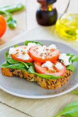 Feta and Spinach sandwich